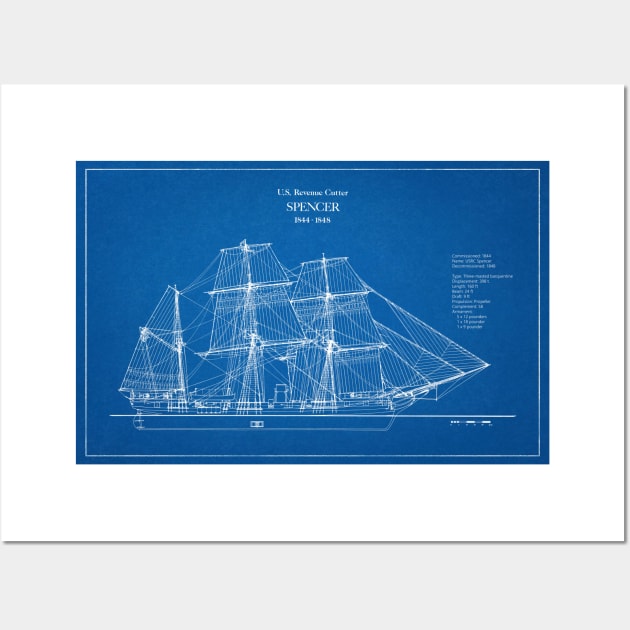 United States Revenue Cutter Spencer - AD Wall Art by SPJE Illustration Photography
